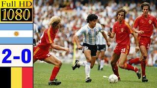 Argentina 2-0 Belgium world cup 1986 (Semi-final) | Full highlight | 1080p HD - Maradona