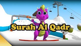 Cute Dinosaur Surfing in the Snow With Murottal Surah Al Qadr