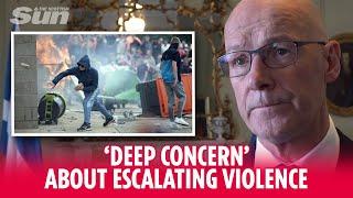 John Swinney “deep concern” about escalating violence