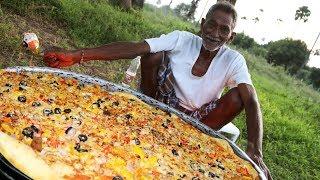 Pizza | Chicken Pizza | Chicken Pizza Cooking by our grandpa for 100 Orphan kids