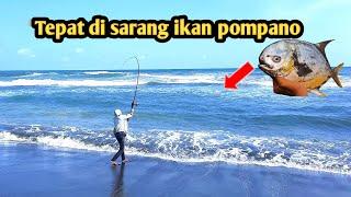 Mancing pasiran ikan gatho pompano pantai cilacap