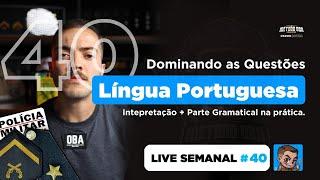 Live 40 - Dominando as Questões de Língua Portuguesa ️ Banca CRS/PMMG (Soldado e Cadete)