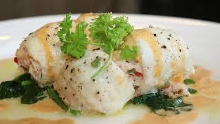 Paupiettes of Lemon Sole with a Crab Meat Stuffing