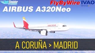 FlyByWire Airbus A320Neo:  A Coruña    Madrid | Iberia | MSFS2020 | Active Sky