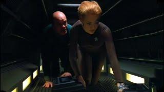 Seven of Nine & the Doctor make repairs | HD Upscaling | Video Enhance AI | Star Trek: Voyager - One