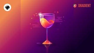 Wine glass vector illustration using Inkscape || SPEED ART