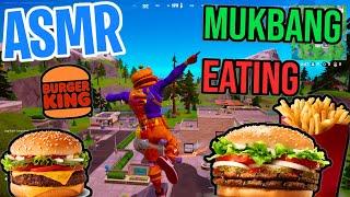 ASMR Gaming  Fortnite Burger King Mukbang Relaxing Eating and Spectating  Mouth Sounds Whispers 