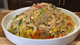 #Simply to make soy bean sprouts Japchae(glass noodles and vegetables)캘리포니아 건강밥상 Plant-Based Diet