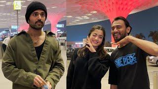 Vijay Deverakonda and Rashmika Mandanna Spotted at Mumbai Airport | Manastars