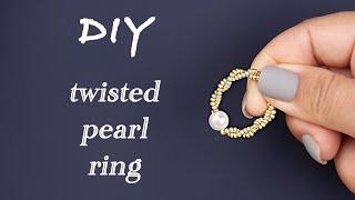 How To Make Twisted Beaded Ring | Spiral Herringbone Tutorial | DIY Jewelry