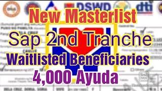 SAP2 Latest Masterlist Waitlisted Beneficiaries#Dswd#Sap2