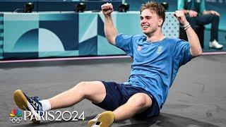 Relive Truls Moregard's COLOSSAL upset of No. 1 Wang in table tennis | Paris Olympics | NBC Sports