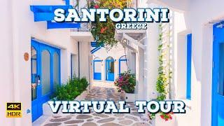 Santorini, Greece  - Summer Walk - 4K HDR Walking Tour  (▶85min)