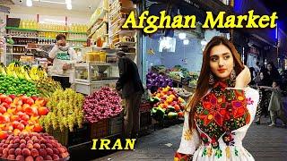 IRAN  the Most Amazing Afghan Market in Gulshahr, Mashhad !!! Food market