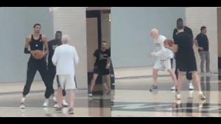 Gregg Popovich worked with Victor Wembanyama on positioning, footwork & movement on the block