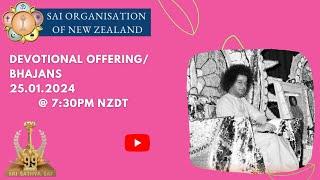 Sri Sathya Sai Global Council New Zealand Bhajans/Offering || 25/01/2024