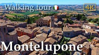 Montelupone (Marche), Italy【Walking Tour】History in Subtitles - 4K