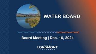 Water Board Meeting Dec. 16, 2024