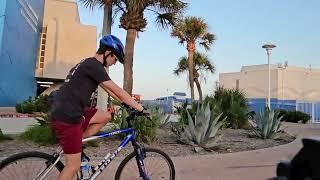 Riding bikes on North Beach, Corpus Christi TX, beginning at Frazier Lighthouse Point