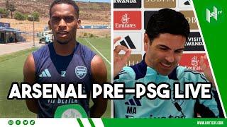 LIVE | Mikel Arteta and Jurrien Timber pre-PSG