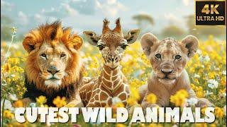 CUTEST WILD ANIMALS - 4K(60FPS)  RELAX PIANO & Rainy Sounds | #CutiePieces