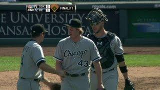 CWS@KC: Reed earns 11th save in extra innings