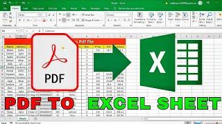 Convert PDF to EXCEL  || How to convert PDF to Excel | PDF, JPEG, Paper to Excel