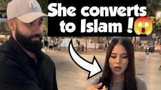 She converts to Islam! Allahu Akbar!