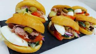 Ricetta Panini FRITTI FARCITI/Recette Fricassée Tunisienne /Stuffed fried bread recipe/Sandwiches