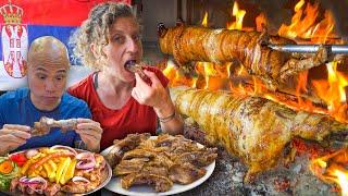 EPIC MEAT PARADISE in Serbia! Insane WHOLE ROAST PIG and LAMB + Serbian Food Tour in Novi Sad Serbia