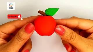 How to make apple with clay | Polymer clay fruits | how to make miniature fruits with clay #apple