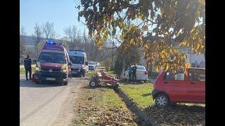 Accident cu 3 răniți la Târnava | O șoferiță de 79 ani a intrat pe contrasens | novatv.ro