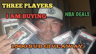 TOP 3 NBA BASKETBALL CARDS I'M BUYING.  SPORTS CARD FLIPPING AND INVESTING.1500 SUBSCRIBER GIVEAWAY