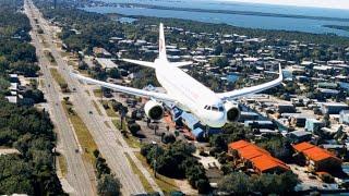 Enjoy the beautiful view of the plane when it lands at the airport eps 0900