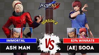 KOFXV️ASH MAN (Kukri/O.Yashiro/Ash) vs A.E SOOA (Chris/O.Yashiro/Shermie) ️Replay Match - 08/24