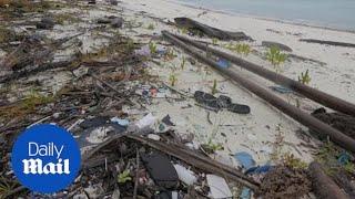 Plastic waste seen covering tropical islands off Australian coast