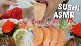 SUSHI ASMR *Salmo Sashimi, Rainbow Roll with Nigiris Relaxing Eating Sounds | SISSIASMR