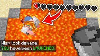 Minecraft, But If I Take Damage We Get Launched 100 Blocks...