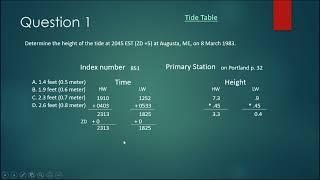 Lesson 13   B (Tide Tables USCG Exam Prep)