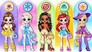 Disney Princess & Frozen Elsa Shines with NEW FASHION! | DIY Paper Dolls Fashion