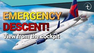 Emergency descend!! Cockpit video