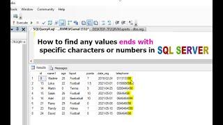 Select like query SQL- Find any values ends with specific characters or numbers in SQL Server