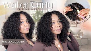Installing Curly Clip Ins Using The Crochet Method | NO LEAVE OUT! | Beginner Friendly | Curls Queen