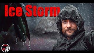 ICE Storm - Waking Up to Freezing Rain and Wind - ASMR Storm Camping Adventure