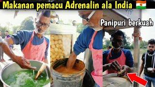 Panipuri Obok-obok paling laris di prindavan pengunjung sampai antri || kuliner unik India kaki lima