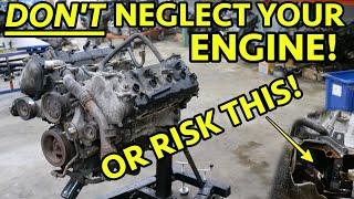 LOW OIL = DISASTER! Nissan Titan 5.6L V8 GRENADES ITSELF From Neglectful Owner! Full Engine Teardown