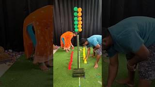 Cup Collecting & Steel Ring Throw With Pop Ballon Challenge #shorts