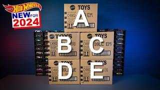 Unboxing 2024 Hot Wheels A,B,C,D & E Case Compilation