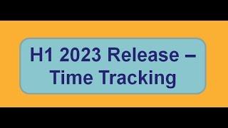 H12023 Time Tracking