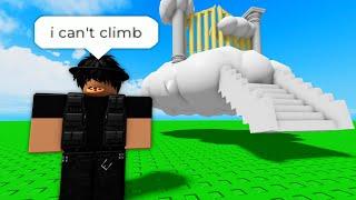 Building Stairs to Reach HEAVEN in Roblox...